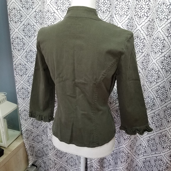 Army Green Military inspired Button Up Jacket - Picture 5 of 8